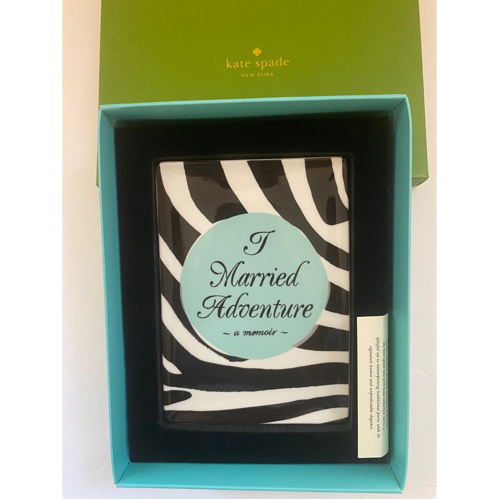 Kate Spade Lenox I Married Adventure Trinket Tray Zebra‎ Print Porcelain 871387